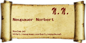 Neupauer Norbert névjegykártya